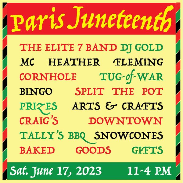 Paris Juneteenth flyer for band lineup