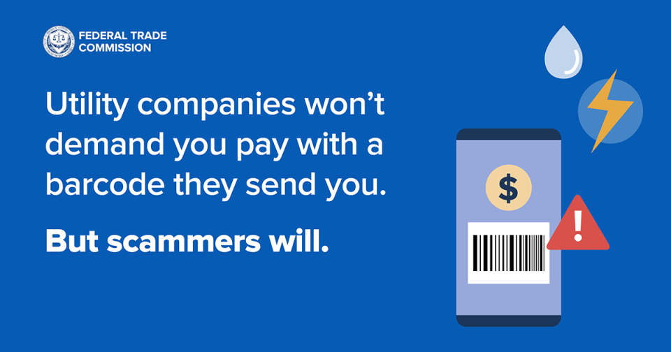 barcode utility scam ftc graphic