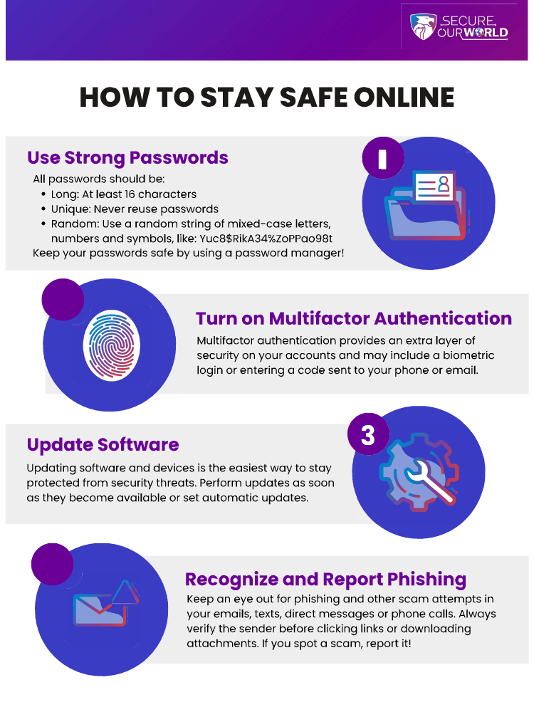 how to stay safe online infographic