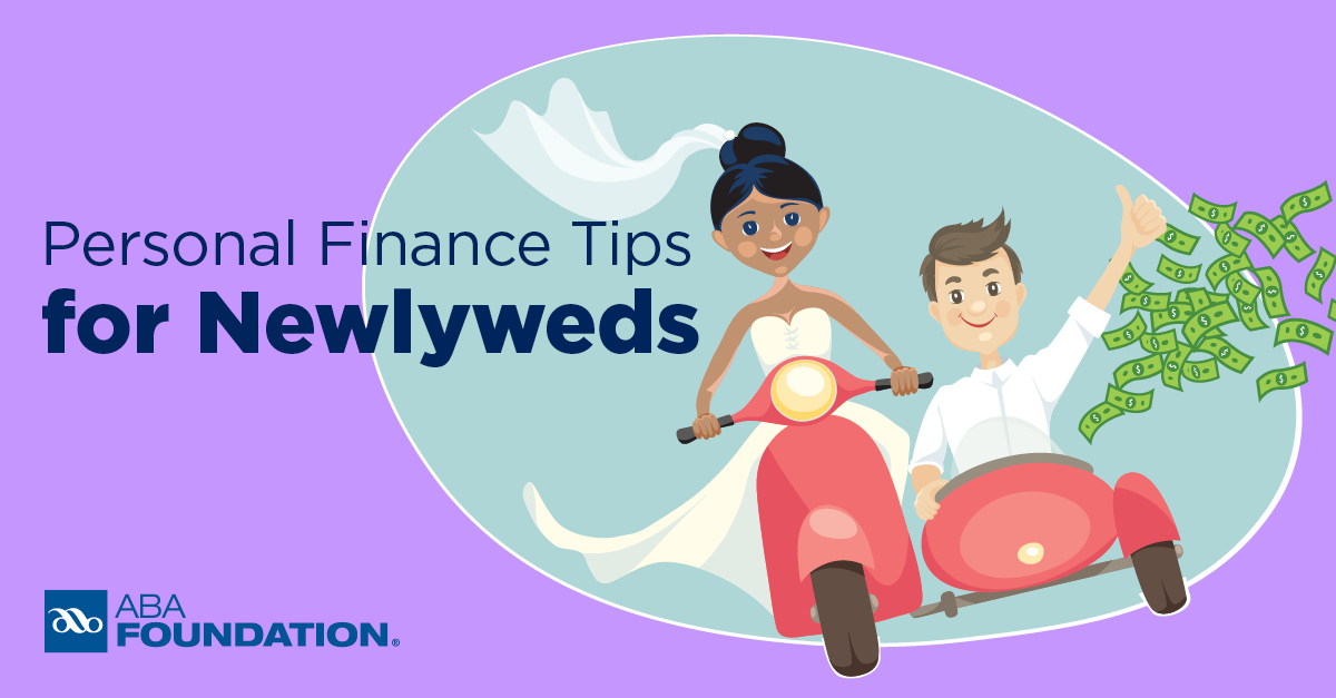 Personal Finance Tips for Newlyweds: Financial Literacy Month aba graphic