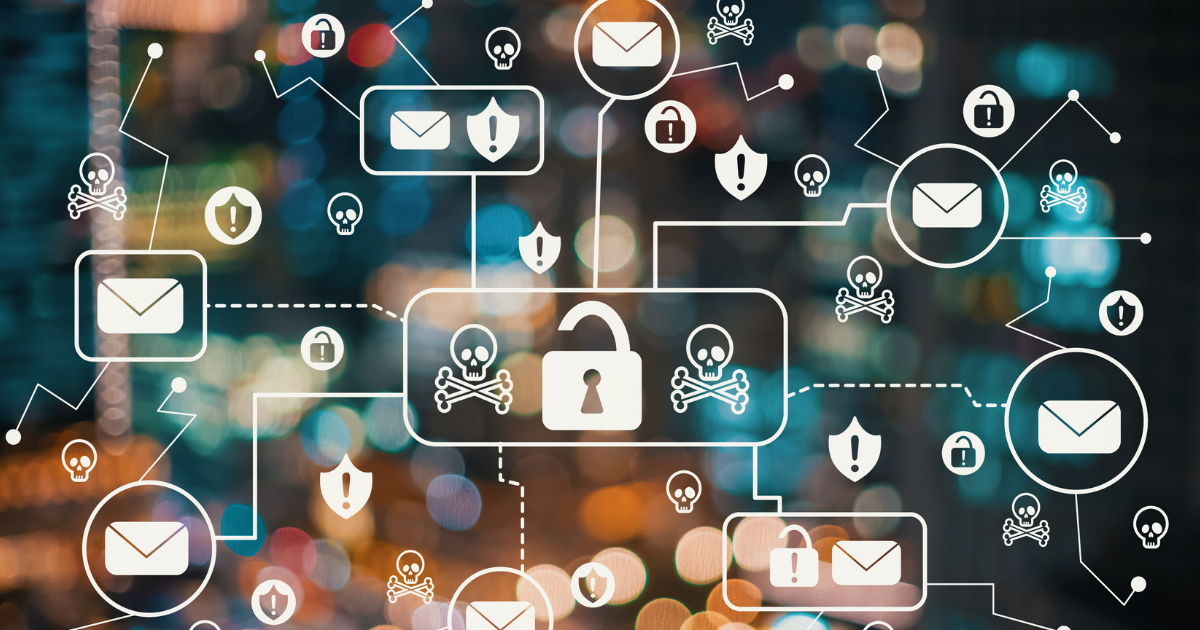 screen with locks, email notifications, security alerts