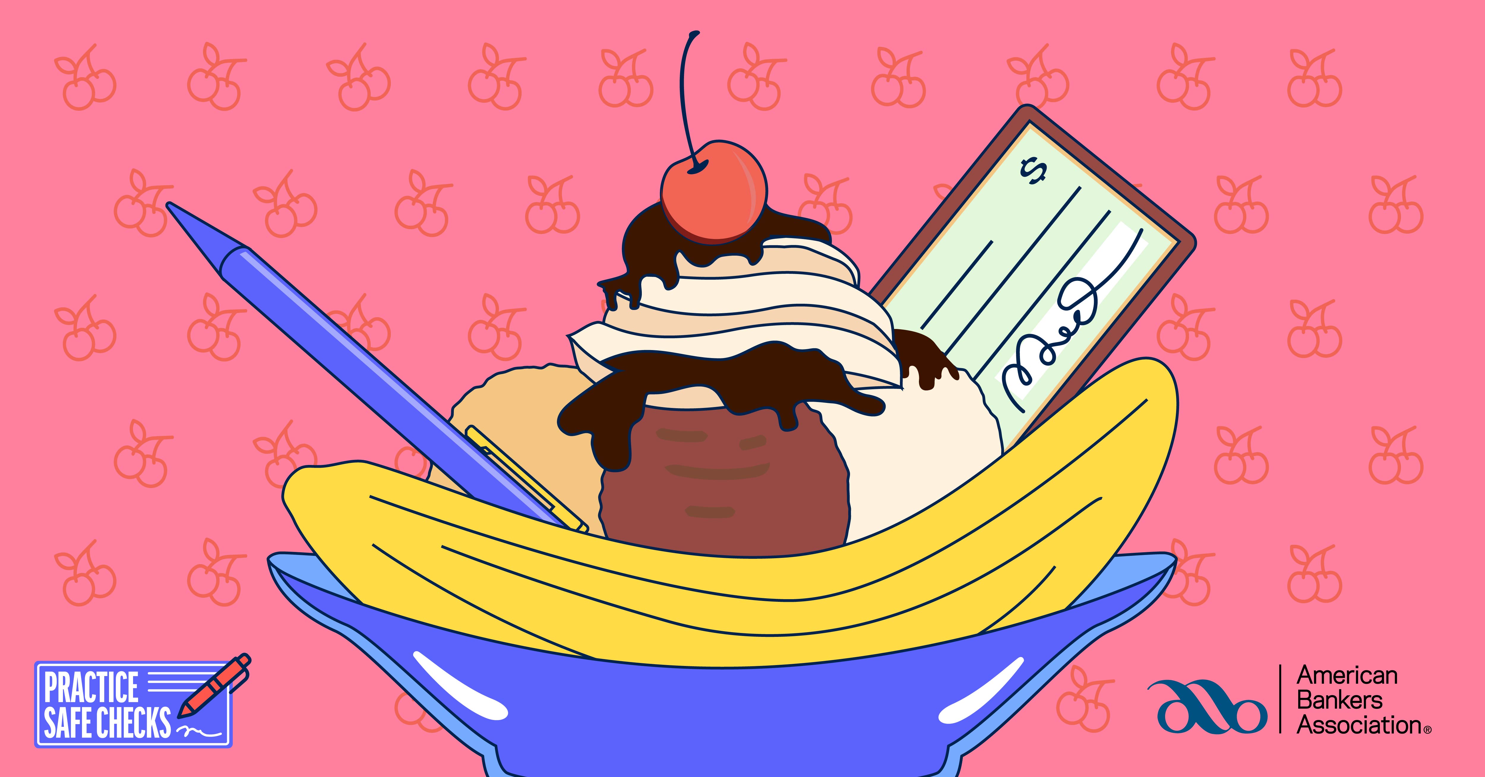 check stuck in an ice cream sundae