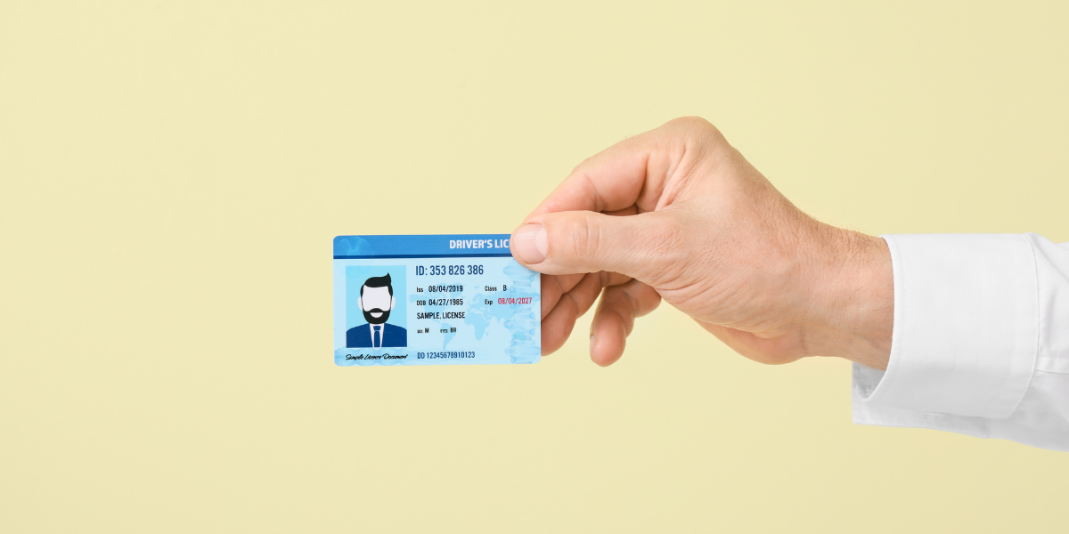 hand holding out a pretend id