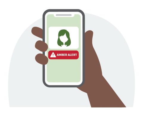 amber alert on phone screen