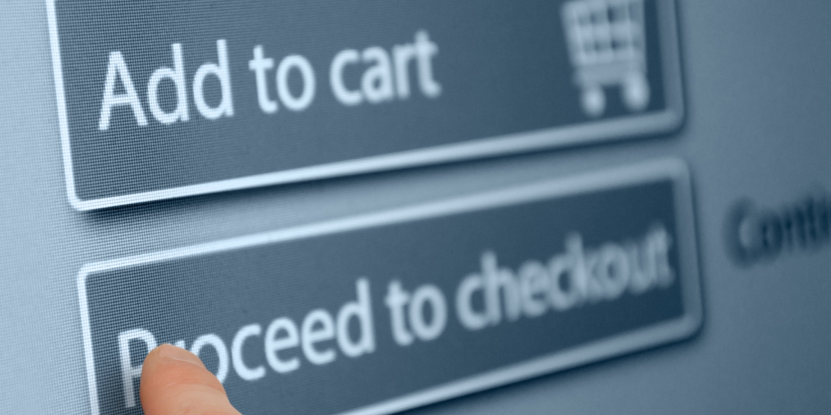 Add to cart with finger hovering over proceed to checkout