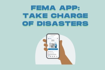 phone with fema app showing Banner