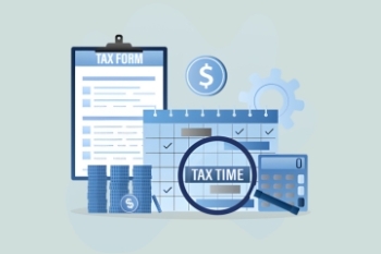 tax forms and tax time Banner