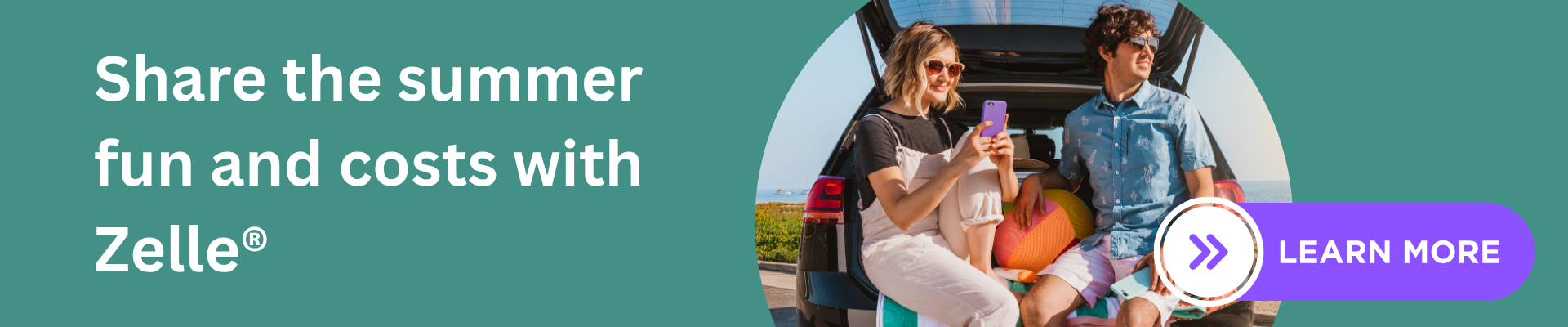 Zelle Summer 2025: share summer fun and costs - greenish Banner