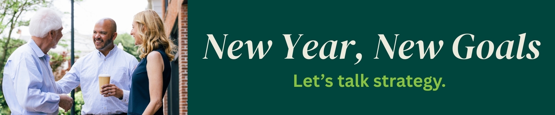 New Year, New Goals. Let's Talk Strategy Banner
