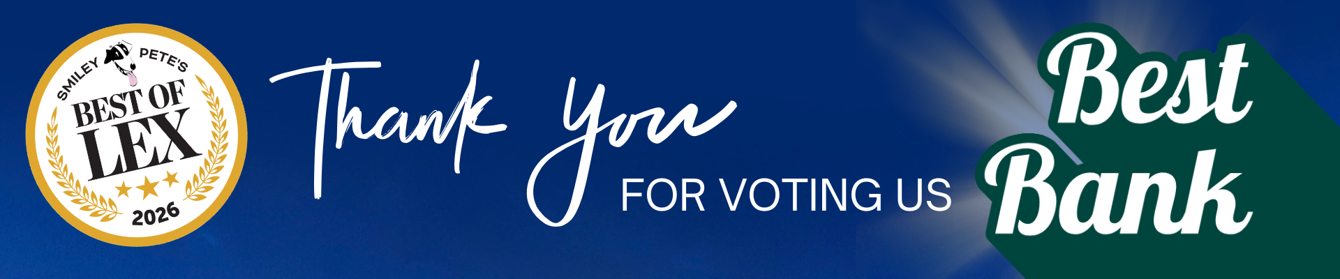 thank you for voting us best bank Banner
