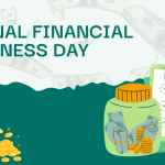 National Financial Awareness Day with money jar and piggy bank