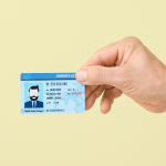 hand holding out a pretend id