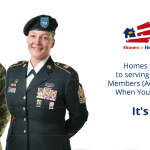 2 military personnel with copy that reads thank you for your service! Homes for Heroes is dedicated to serving and giving back to military members (active, reserves and veterans) when you buy or refinance a house. it's our way to say thank you.